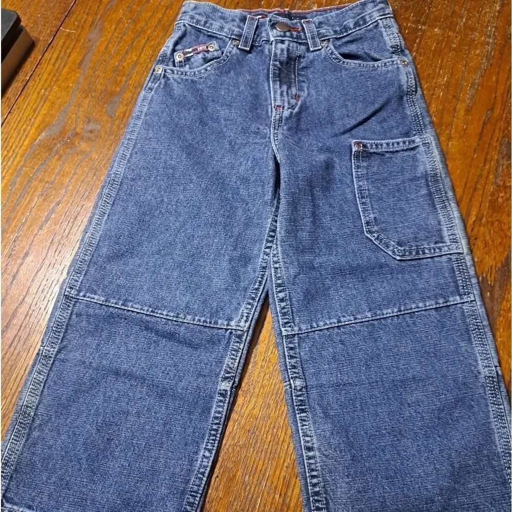 Vintage Boys 5R Bugle Boy 77 Cotton Denim Blue Jeans with Pockets Belt Loops